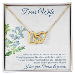 Interlocking Hearts Necklace - For Wife I Knew You Were The One