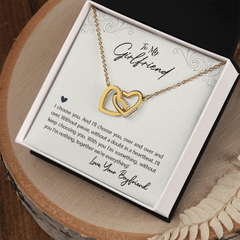 Interlocking Hearts Necklace - For Girlfriend I Choose You