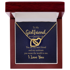 Interlocking Hearts Necklace - For Girlfriend You Are My Best Friend