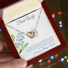 Interlocking Hearts Necklace - For Wife I Knew You Were The One