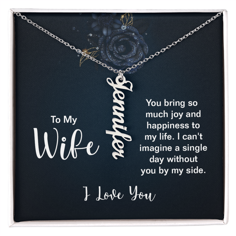 Vertical Name Necklace - For Wife You Bring So Much
